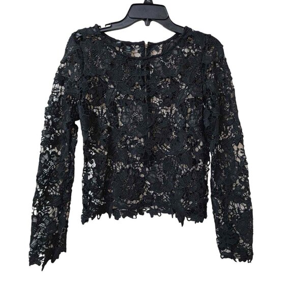 Mascara Blouse Knitted Womens Large Blue Long Sleeve Rear Zipper 100% Polyester - Picture 1 of 8